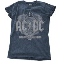 xl denim blue womens acdc black ice fashion t shirt