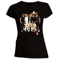 XL Black Ladies One Direction Flowers T-shirt