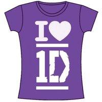 XL Purple I Love One Direction Ladies T-shirt.