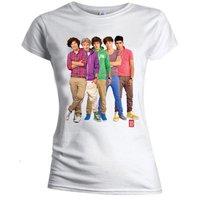 xl white one direction group standing colour ladies t shirt