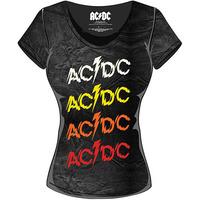 XL Black Ladies Ac/dc Powerage Repeat T-shirt