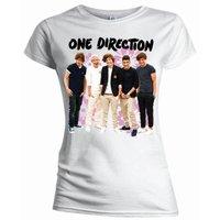 XL White Women\'s One Direction Flowers T Shirt