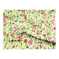 xmas baubles christmas cotton fabric pink green gold