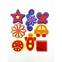 xmas foam stamp set 8 shapes stamping stamper ink pad animal nature fl ...