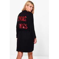 Xmas Vibes Caviar Bead Dressing Gown - black