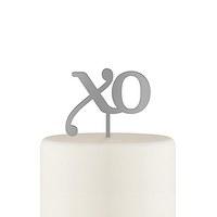 xo acrylic cake topper metallic silver