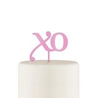 XO Acrylic Cake Topper - Dark Pink