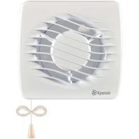 Xpelair DX100PS Pullcord Square Extractor Fan with Wall Kit (93027AW)