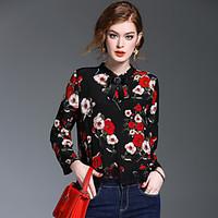 xssl womens going out casualdaily cute shirtprint stand long sleeve po ...