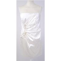Xscape - Size 8 - Platinum - Ruched Wrap Around Dress