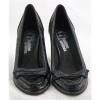 xti size 437 black block heeled loafers