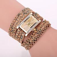 Xu Women\'s Leopard Grain Square Bracelet Quartz Watch Cool Watches Unique Watches