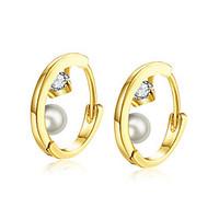 XU Women Fashion With Diamonds Pearl Ear Clip