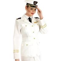 XXL White Ladies Naval Officer Costume