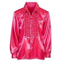 xxl pink mens ruffle shirt