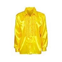 xxl yellow mens ruffle shirt