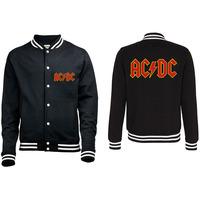 XXL Black Men\'s Ac/dc Classic Logo Varsity Jacket