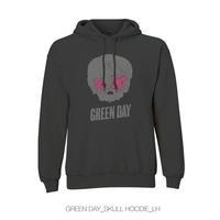 XXL Black Men\'s Green Day Grey Skull Hooded Top