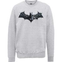 XXL Grey Marl Men\'s Dc Comics- Batman Arkham Origins Shield Sweatshirt