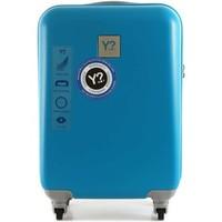 y not h5001 trolley 4 wheels luggage blue mens hard suitcase in blue