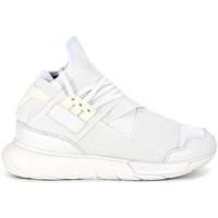 y 3 qasa high sneaker in white leather and neoprene mens trainers in w ...