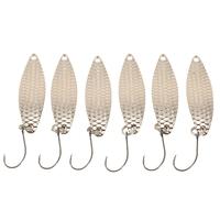 YAPADA 6Pcs 2g/3.3cm 3g/3.8cm Zinc Alloy Hard Fishing Lures Spoon Sequin Paillette Baits with Single Hook