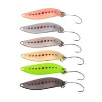 YAPADA 6Pcs 2g/3.3cm 3g/3.8cm Zinc Alloy Hard Fishing Lures Spoon Sequin Paillette Baits with Single Hook