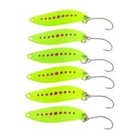 YAPADA 6Pcs 2g/3.3cm 3g/3.8cm Zinc Alloy Hard Fishing Lures Spoon Sequin Paillette Baits with Single Hook