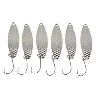 YAPADA 6Pcs 2g/3.3cm 3g/3.8cm Zinc Alloy Hard Fishing Lures Spoon Sequin Paillette Baits with Single Hook