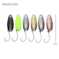 YAPADA Spoon 007 6Pcs Loong Scale 3.5g 2.5g 1.5g Zinc Alloy Hard Fishing Lures Spoon Sequin Paillette Baits with Single BKK Hook 7 Colors