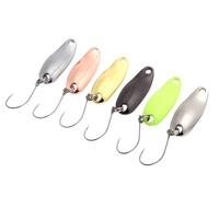 YAPADA Spoon 006 6Pcs 2.5g 2.8cm Zinc Alloy Hard Fishing Lures Spoon Sequin Paillette Baits with Single BKK Hook 7 Colors