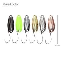 YAPADA Spoon 007 6Pcs Loong Scale 3.5g 2.5g 1.5g Zinc Alloy Hard Fishing Lures Spoon Sequin Paillette Baits with Single BKK Hook 7 Colors