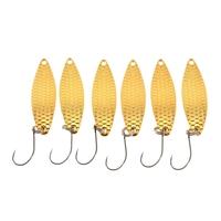 YAPADA 6Pcs 2g/3.3cm 3g/3.8cm Zinc Alloy Hard Fishing Lures Spoon Sequin Paillette Baits with Single Hook