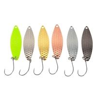 YAPADA 6Pcs 2g/3.3cm 3g/3.8cm Zinc Alloy Hard Fishing Lures Spoon Sequin Paillette Baits with Single Hook