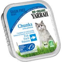yarrah organic cat food chicken mackerel chunks with spirulina 100g