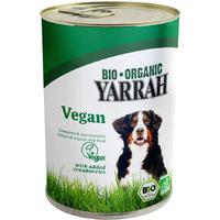 yarrah organic vegan chunks for dogs cranberries tinned 380g