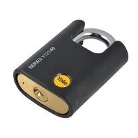 yale y121 brass padlock with black jacket