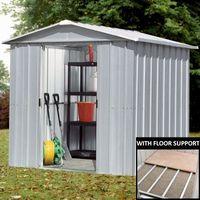 yardmaster 68zgey metal shed 8x6 with floor support kit