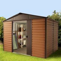 Yardmaster Woodgrain Shiplap 108WGL Metal Shed 8x10