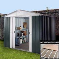 yardmaster 87geyz metal shed 7x8 with floor support kit