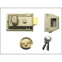 Yale Locks 77 Trad Nightlatch Nickel Brass B Cylinder 60mm Backset Box