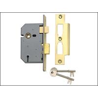Yale Locks PM320 3 Lever Mortice Sash Lock 80mm 3in Polished Brass