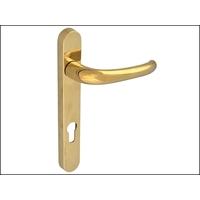 yale locks shortback plate handle upvc polished gold finish 92mm122mm