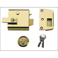 Yale Double Security Nightlatch DMG PB Cylinder 60mm Backset Visi