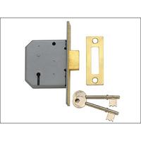 Yale 3 Lever Mortice Dead Lock 2.5in Polished Brass