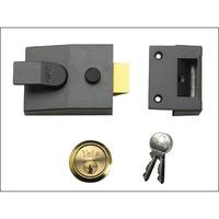 yale deadlock nightlatch dmg cylinder 60mm backset satin chrome