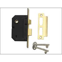 yale internal 2 lever mortice sash lock polished brass 3in