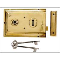 Yale Rim Lock 156 x 104mm Brass