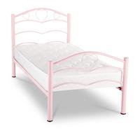 yasmin glossy pink bed frame pink