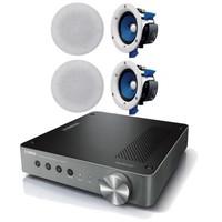 Yamaha WXA-50 Wireless Streaming Amplifier with 2 Pair of Yamaha NSIC400 In-Ceiling Speakers